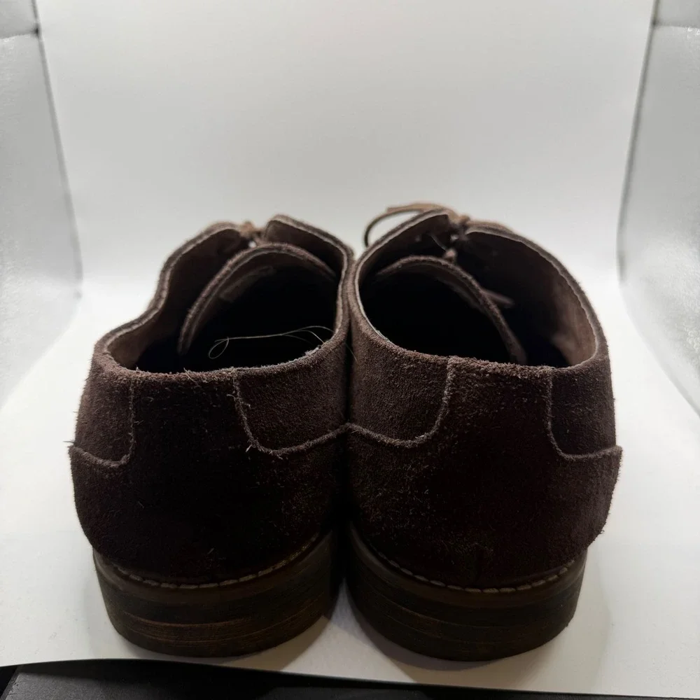 Bruno Marc New York Mens Brown Suede Derby Dress Shoes Size 13 Lace Up Casual